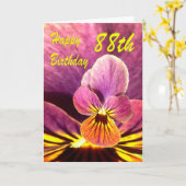 ハッピー88th誕生日フラワーパンジー カード (黄色い花)