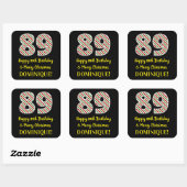 ハッピー89誕生日&メリークリスマス,名前をカスタムする スクエアシール (シート)