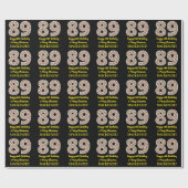 ハッピー89誕生日&メリークリスマス，名前をカスタムする ラッピングペーパー (フラット)