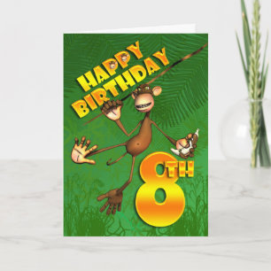 ハッピー8th誕生日モンキーバナナ カード