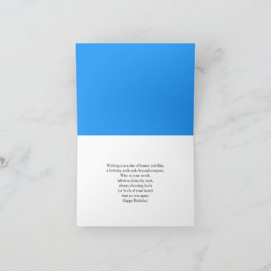 ハッピー9月55日誕生日ブルーアスター花 カード (内部)