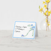 ハッピー9月95日誕生日ブルーアスター花 カード (黄色い花)