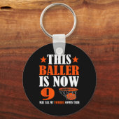 ハッピー9誕生日バスケットボール9誕生日 キーホルダー (正面)