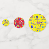 ハッピー9誕生日紙吹雪、#9黄&赤 コンフェッティ (正面)