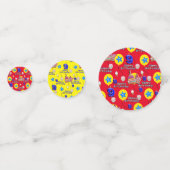 ハッピー9誕生日紙吹雪、#9黄&赤 コンフェッティ (裏面)