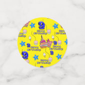 ハッピー9誕生日紙吹雪、#9黄&赤 コンフェッティ (スモール正面)