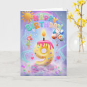 ハッピー9誕生日 カード (黄色い花)
