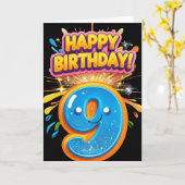 ハッピー9誕生日 カード (黄色い花)