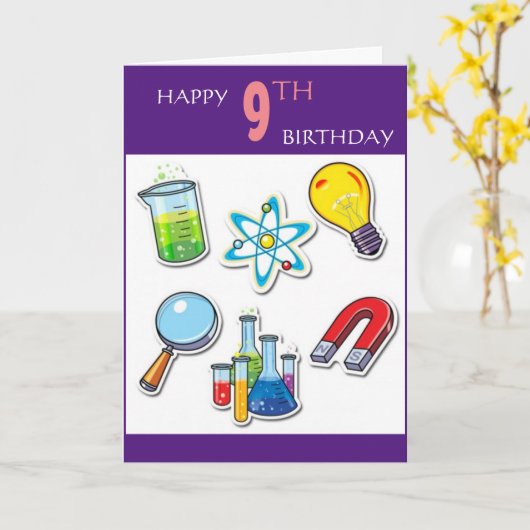 ハッピー9誕生日 カード (黄色い花)