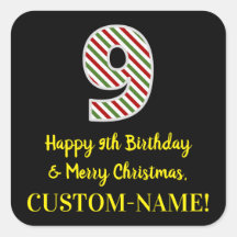 ハッピー9誕生日&メリークリスマス，名前をカスタムする
