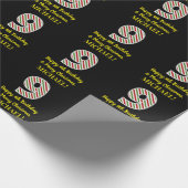 ハッピー9誕生日&メリークリスマス，名前をカスタムする ラッピングペーパー (角)