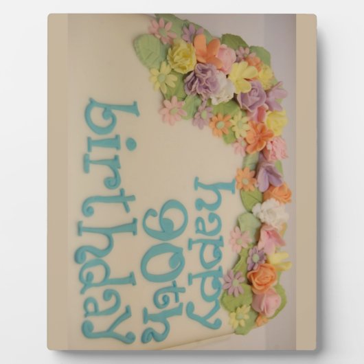 ハッピー90カラフル誕生日 フォトプラーク (正面)