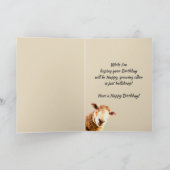 ハッピー90誕生日おもしろい羊の動物ユーモア カード (内部)