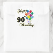 ハッピー90誕生日ギフトと誕生日アパレル ラウンドシール (バッグ)