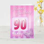 ハッピー90誕生日グランドマザー素晴らし – おばさんムーム カード (黄色い花)