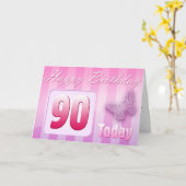 ハッピー90誕生日グランド母素晴らし母叔母ママ カード (黄色い花)