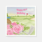 ハッピー90誕生日牡丹オンゴルフコース スタンダードカクテルナプキン (正面)
