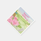 ハッピー90誕生日牡丹オンゴルフコース スタンダードカクテルナプキン (角)