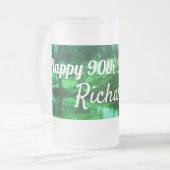 ハッピー90誕生日農村シーン フロストグラスビールジョッキ (正面左)