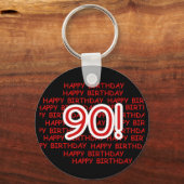 ハッピー90誕生日 キーホルダー (正面)