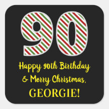 ハッピー90誕生日&メリークリスマス，名前をカスタムする