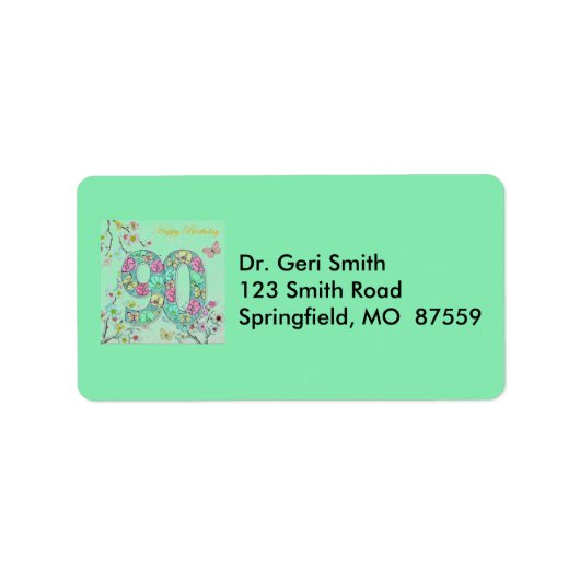 ハッピー90誕生日 ラベル (正面)