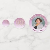 ハッピー90th誕生日シックバラ金ゴールドグリッター コンフェッティ (正面)