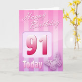 ハッピー91誕生日グランドマザー素晴らし – おばさんムーム カード (黄色い花)