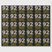 ハッピー92誕生日&メリークリスマス、名前をカスタムする ラッピングペーパー (フラット)