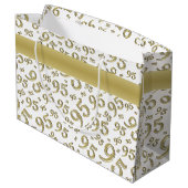 ハッピー95番目の誕生日番号パターン金ゴールド ラージペーパーバッグ (裏面アングル)