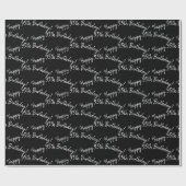 ハッピー95誕生日オンブラック ラッピングペーパー (フラット)