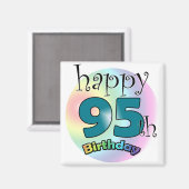 ハッピー95誕生日（ブルーウ） マグネット (正面/裏面)