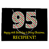 ハッピー95誕生日&メリークリスマス,名前をカスタムする ラージペーパーバッグ (裏面)