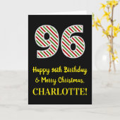 ハッピー96誕生日&メリークリスマス,名前をカスタムする カード (黄色い花)