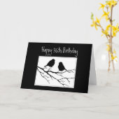 ハッピー96,96,ファースト誕生日2鳥 カード (黄色い花)