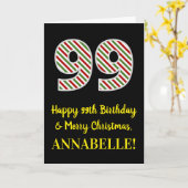 ハッピー99誕生日&メリークリスマス,名前をカスタムする カード (黄色い花)