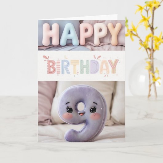 ハッピー9th誕生日カード カード (黄色い花)