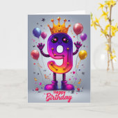 ハッピー9th誕生日カード カード (黄色い花)