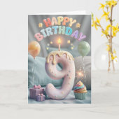 ハッピー9th誕生日カード カード (黄色い花)