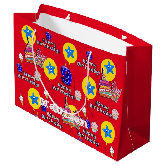 ハッピー9th誕生日抱き枕#9赤 ラージペーパーバッグ (裏面アングル)