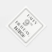 ハッピー9th誕生日;アールデコスタイル;名前をカスタムする スタンダードランチョンナプキン (角)