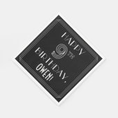 ハッピー9th誕生日;アールデコスタイル;名前をカスタムする スタンダードランチョンナプキン (角)