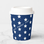 ハッピー!アメリカ合衆国国旗7月4日パーソナライゼーション 紙コップ (正面)