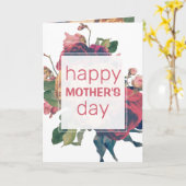 ハッピー アンティーク ローズ ヴィンテージ ボヘミアンマザーズデー カード (黄色い花)