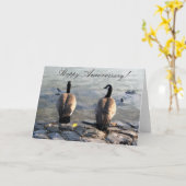 ハッピー・アンバニシャー(カナダの鵞鳥2枚) カード (黄色い花)