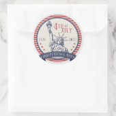 ハッピー・インディペンデンス7月4日4日 ラウンドシール (バッグ)