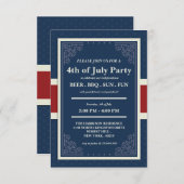 ハッピー・インディペンデンス7月4日 招待状 (正面/裏面)