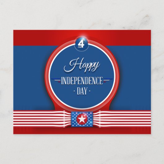 ハッピー・インディペンデンス・デイ、明るい色 ポストカード (正面)