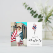 ハッピー·インディペンデンス/7月4日愛国的なアメリカの写真 ポストカード (スタンド正面)