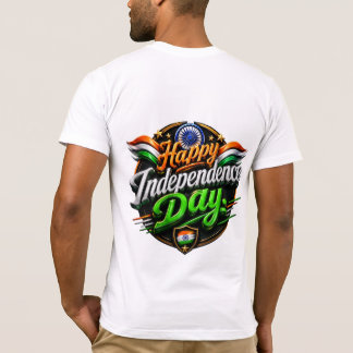 ハッピー インド独立記念日 - プレミアム3D愛国デザイン Tシャツ